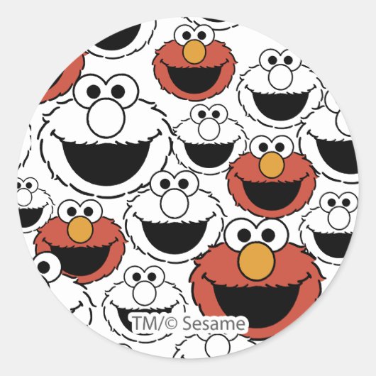 Elmo Color Pop-Gesichtsmuster Runder Aufkleber (Vorderseite)