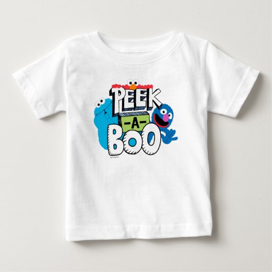 Elmo, Cookie & Grover | Flüchtige Blick-a-Boo Baby T-shirt (Vorderseite)