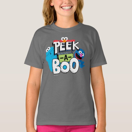 Elmo, Cookie & Grover | Flüchtige Blick-a-Boo T-Shirt (Vorderseite)
