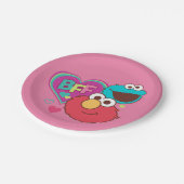 Elmo & Cookie Monster - BESTE FREUNDIN Pappteller (Schrägansicht)