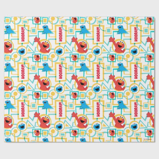 Elmo & Cookie Monster Fun Formen Muster Geschenkpapier (Flach)
