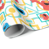 Elmo & Cookie Monster Fun Formen Muster Geschenkpapier (Rolleneckpunkt)