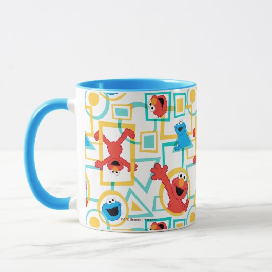 Elmo & Cookie Monster Fun Formen Muster Tasse (Links)