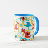 Elmo & Cookie Monster Fun Formen Muster Tasse (VorderseiteRechts)