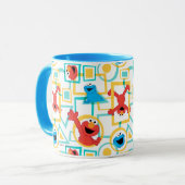 Elmo & Cookie Monster Fun Formen Muster Tasse (Vorderseite Links)