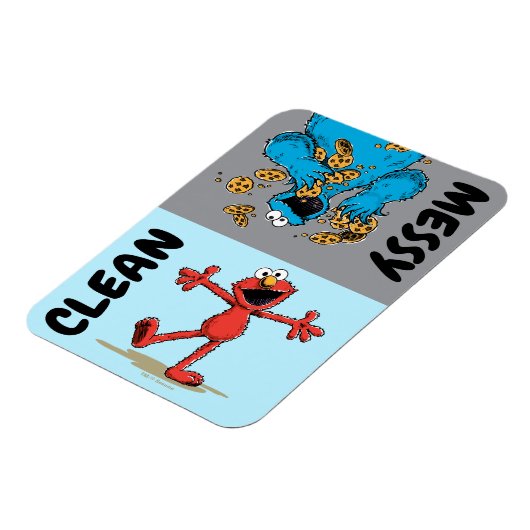 Elmo & Cookie Monster "Sauber oder dreckig" Geschi Magnet (Linke Seite)