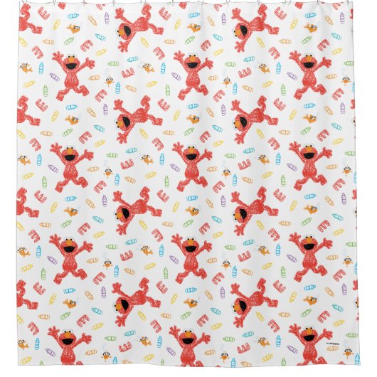 Elmo Crayon Pattern Duschvorhang (Vorderseite)