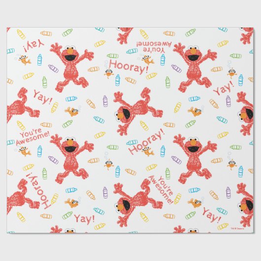Elmo Crayon Pattern Geschenkpapier (Flach)