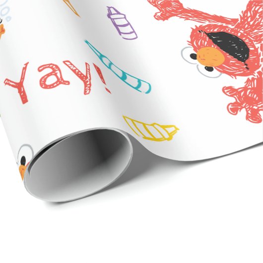 Elmo Crayon Pattern Geschenkpapier (Rolleneckpunkt)