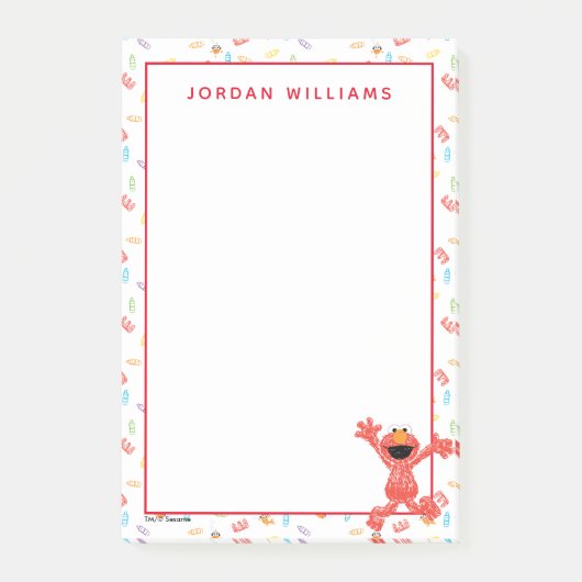 Elmo Crayon Pattern Post-it Klebezettel (Vorderseite)