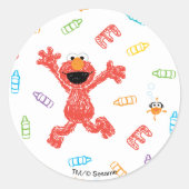 Elmo Crayon Pattern Runder Aufkleber (Vorderseite)