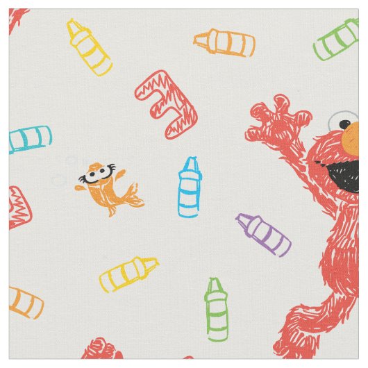 Elmo Crayon Pattern Stoff (Nahaufnahme)