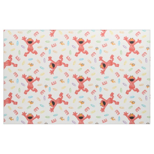 Elmo Crayon Pattern Stoff (Fat Quarter (45,7 x 55,9 cm))