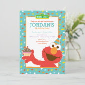 Elmo - Cupcake & Confetti 5. Geburtstag Einladung (Stehend Vorderseite)