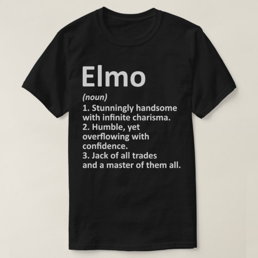 ELMO Definition Personalisiert Name Funny Birthday T-Shirt (Design vorne)