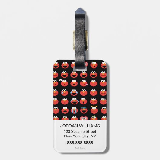 Elmo Emoji Pattern Gepäckanhänger (Rückseite vertikal)