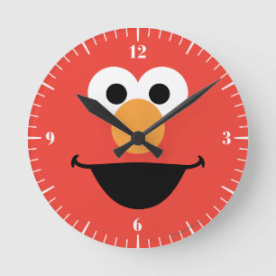 Elmo Face Art Runde Wanduhr