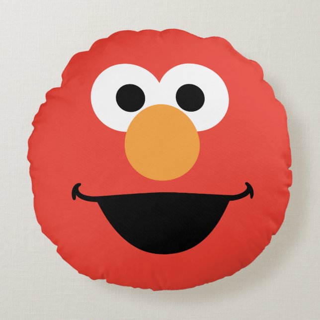 Elmo Face Art Rundes Kissen (Vorderseite)