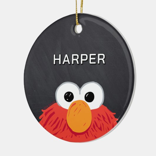 Elmo Face Chalkboard | Customized Name & Photo Keramik Ornament (Links)