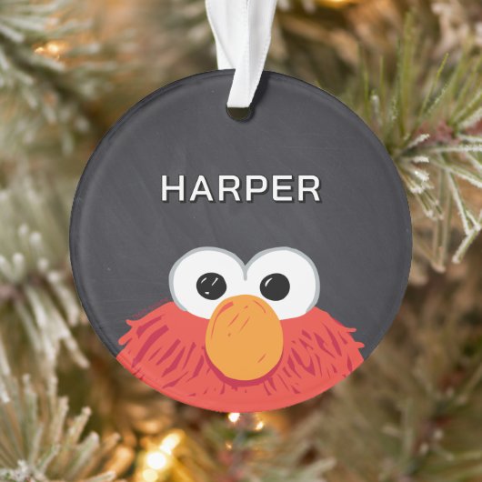 Elmo Face Chalkboard | Customized Name & Photo Ornament (Baum)