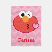 Elmo Face, der einen Kuss wirft | Name hinzufügen Fleecedecke (Vorderseite)