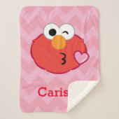 Elmo Face, der einen Kuss wirft | Name hinzufügen Sherpadecke (Vorderseite)