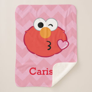 Elmo Face, der einen Kuss wirft   Name hinzufügen Sherpadecke