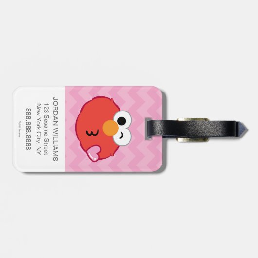 Elmo Face Küssen 2 Gepäckanhänger (Rückseite horizontal)