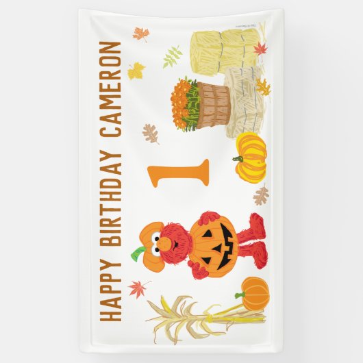 Elmo Fall Birthday in der Sesamstraße Banner (Vertikal)