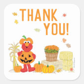 Elmo Fall Birthday in der Sesamstraße Quadratischer Aufkleber (Vorderseite)