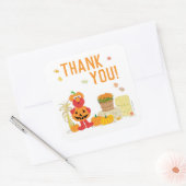 Elmo Fall Birthday in der Sesamstraße Quadratischer Aufkleber (Umschlag)