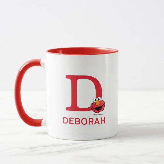 Elmo Fügen Sie Ihren Namen und Monogramm D hinzu Tasse (Links)