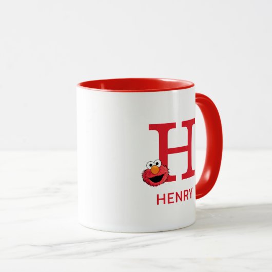 Elmo Fügen Sie Ihren Namen und Monogramm H hinzu Tasse (VorderseiteRechts)