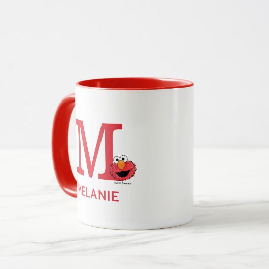Elmo Fügen Sie Ihren Namen und Monogramm hinzu Tasse (Vorderseite Links)