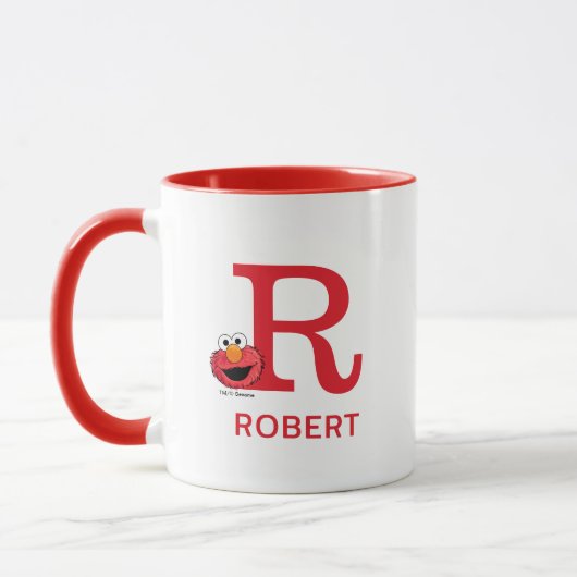 Elmo Fügen Sie Ihren Namen und Monogramm R hinzu Tasse (Links)