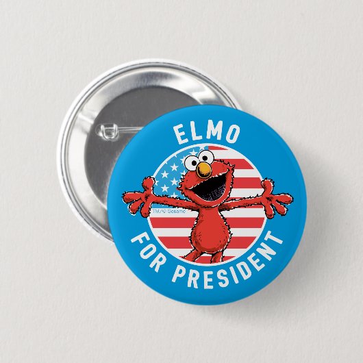 Elmo für den Präsidenten - Flagge Button (Vorne & Hinten)