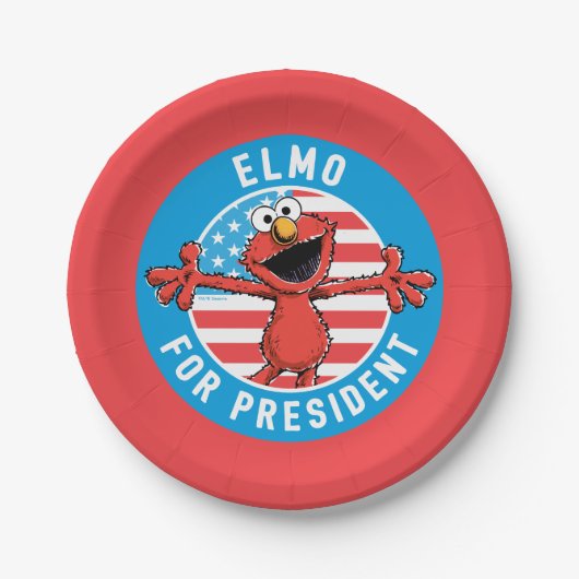 Elmo für den Präsidenten - Flagge Pappteller (Vorderseite)
