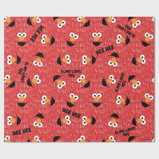 Elmo Fur Face Pattern Geschenkpapier (Flach)