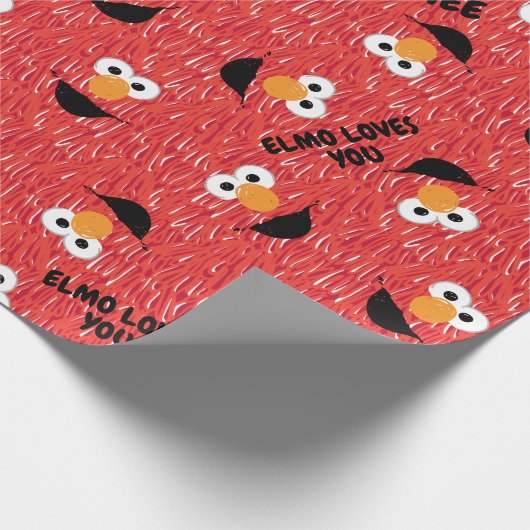 Elmo Fur Face Pattern Geschenkpapier (Ecke)