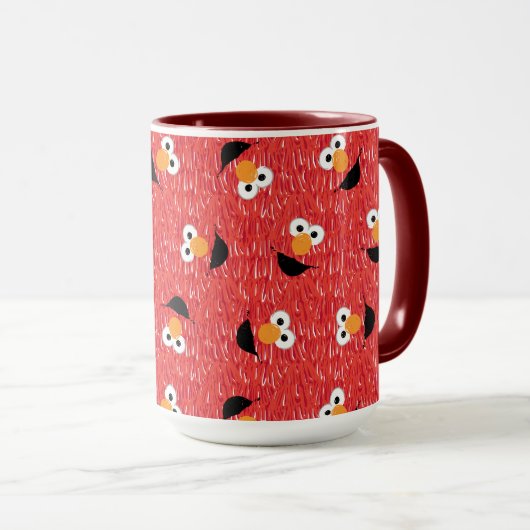 Elmo Fur Face Pattern Tasse (VorderseiteRechts)
