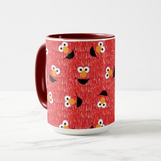 Elmo Fur Face Pattern Tasse (Vorderseite Links)
