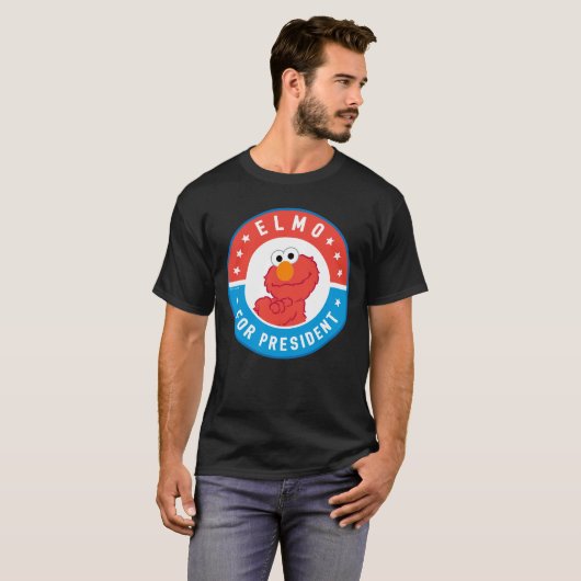 Elmo für Präsident Abzeichen T-Shirt (Vorne ganz)