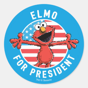 Elmo für Präsident - Flagge Runder Aufkleber