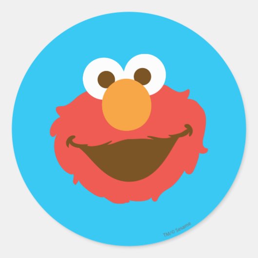 Elmo Gesicht Runder Aufkleber (Vorderseite)