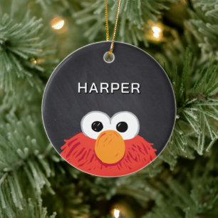 Elmo-Gesicht-Schultafel Benutzerdefinierter Name Keramik Ornament