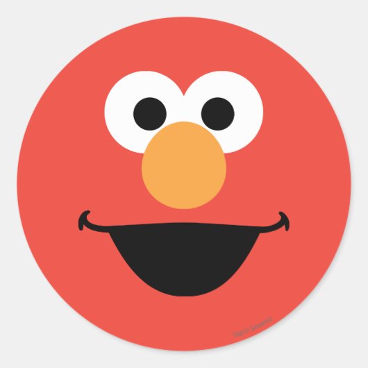 Elmo-Gesichtskunst Runder Aufkleber (Vorderseite)