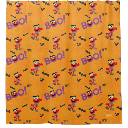 Elmo | Halloween Boo Pattern Duschvorhang (Vorderseite)