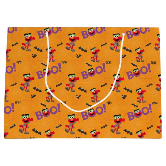 Elmo | Halloween Boo Pattern Große Geschenktüte (Vorderseite)