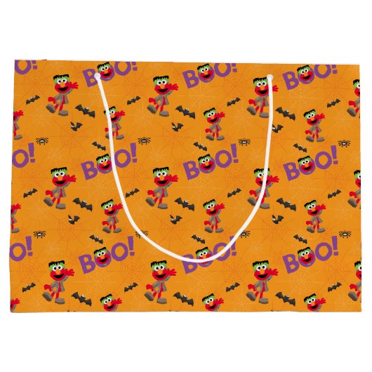 Elmo | Halloween Boo Pattern Große Geschenktüte (Rückseite)