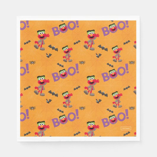 Elmo | Halloween Boo Pattern Serviette (Vorderseite)